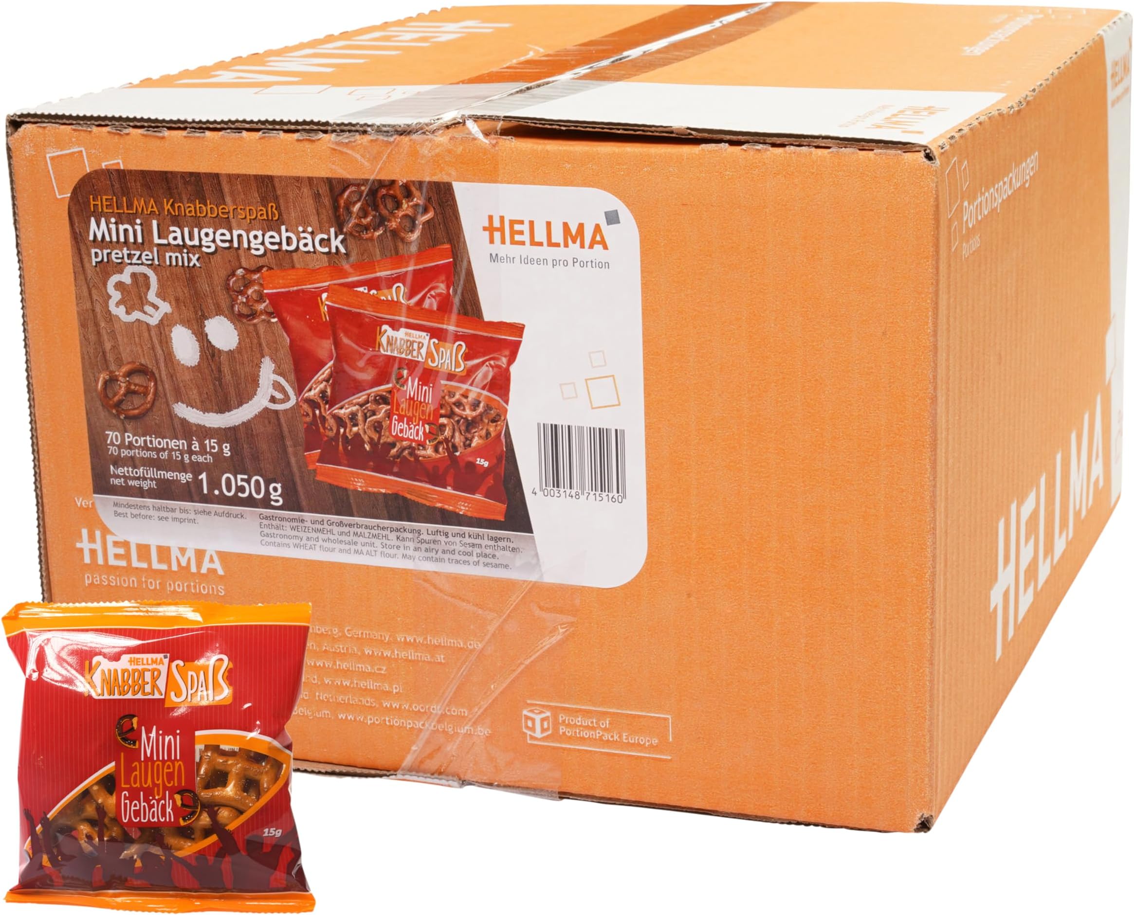 HELLMA 70101516 Mini Lye Pastry in Portion Bag 15 g