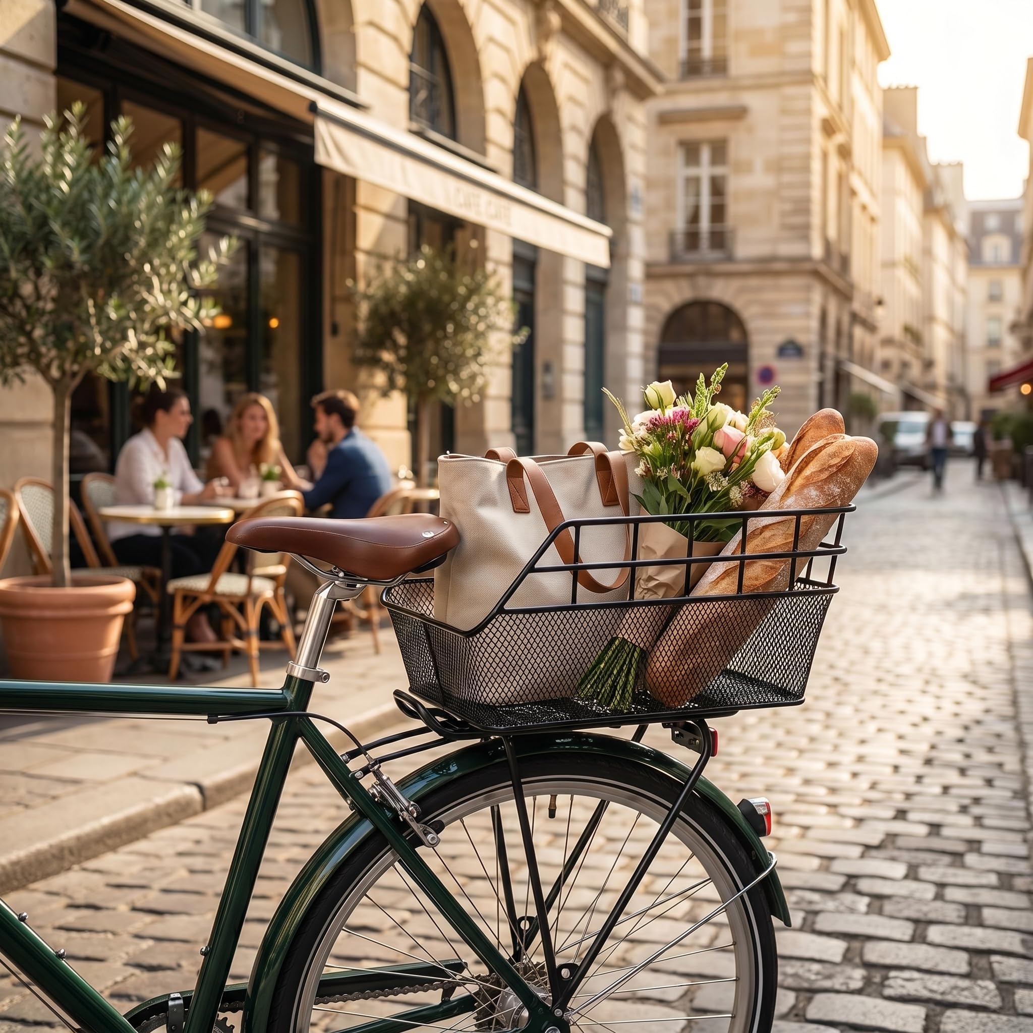 Cestino per Bicicletta XXL - Red Loon - Cestino per la Scuola e la Spesa - Cestino Posteriore - Metallo Nero - Montaggio su Rack