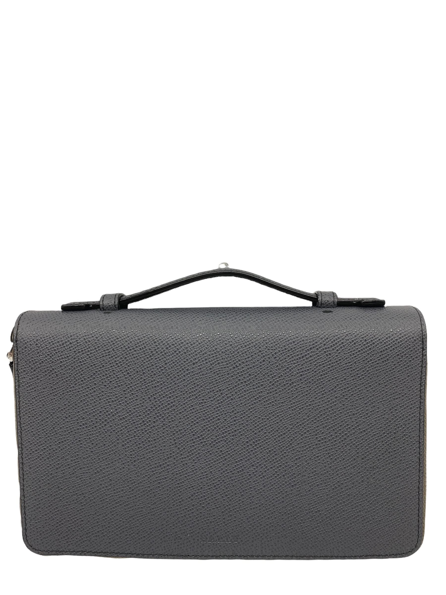 NEW Bally Magus Men's 6219901 Dark Gray Leather Clutch Wallet MSRP $695