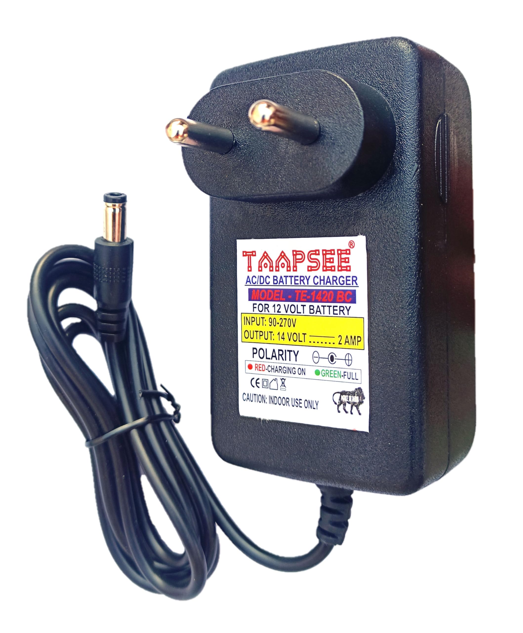 Taapsee Kids Rideon Car/Bike (Toy BMW) / Scooter/Jeep Charger, 14 Volt 2 Amp Adapter for Charging 12Volt Toy Car Bike Battery (1.2mtr Cord, Black) (B0CWDR1HN3) Amazon Price History, Amazon Price Tracker