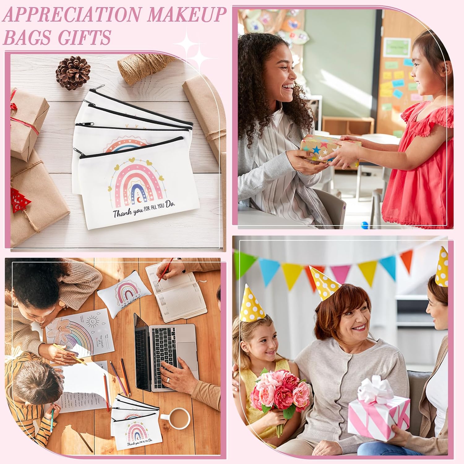 Ganeen 24 Pcs Inspirational Cosmetic Bags for Women Small Makeup Bag Makeup Pouch with Zipper Motivational Quotes for Women Coin Purse Girlfriends Coworkers Friends Gift(Inspirational) - Image 5