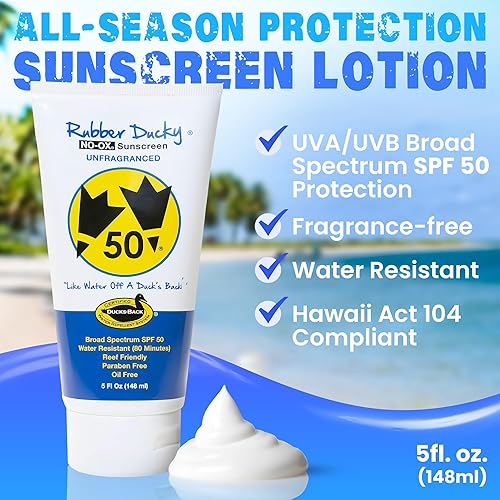 Miniatura 10 de Rubber Ducky Crema solar tradicional SPF 50 para rostro y cuerpo, 12 oz. Bomba de amplio espectro, segura para arrecifes, resistente al agua, sin