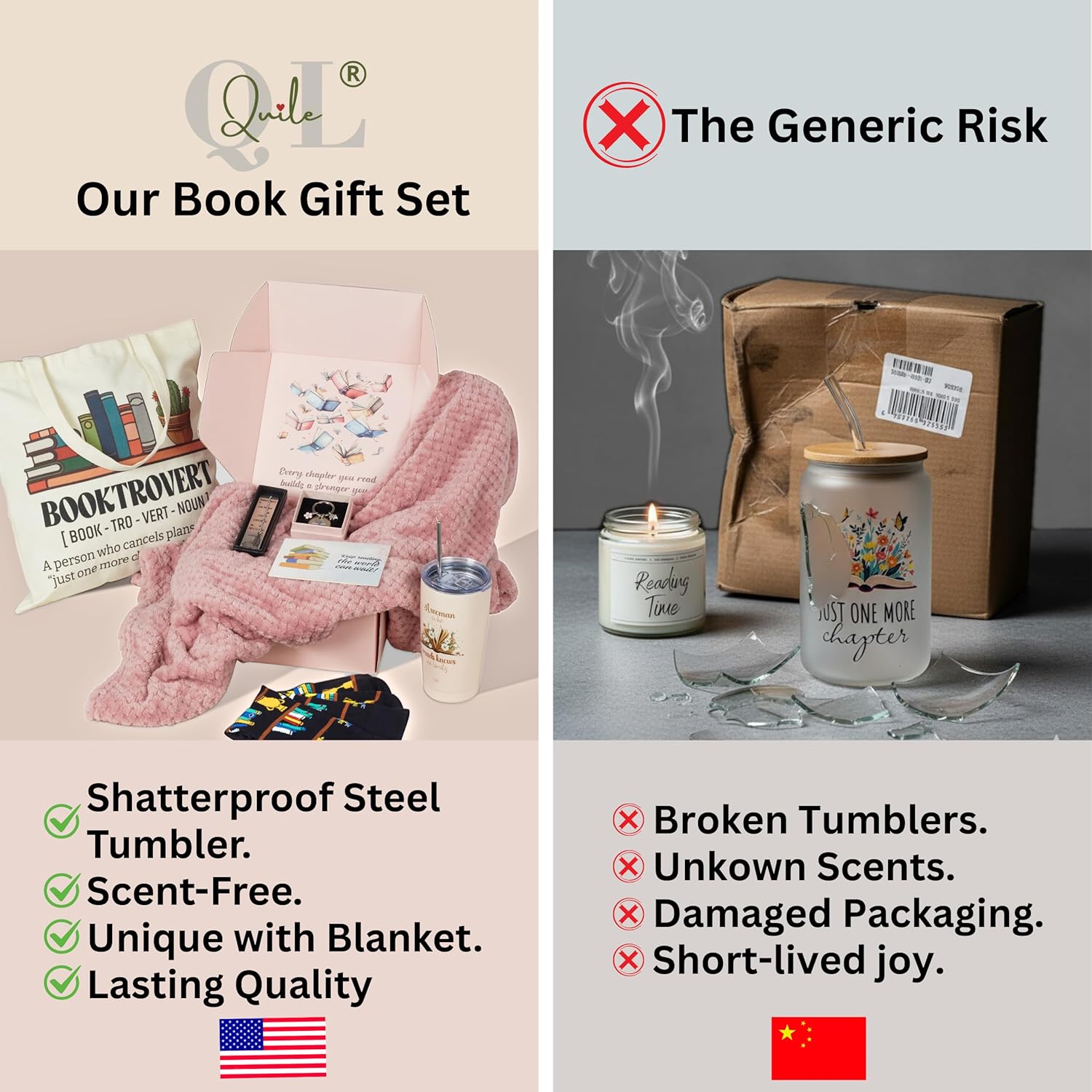 Luxury Book Lover Gifts for Women Readers - 8pc Bookish Gift with Premium Blanket & Shatterproof Steel Tumbler, Librarian Bookworm & Book Club Theme Birthday Present, Mother's Day Reading Gifts - Image 3