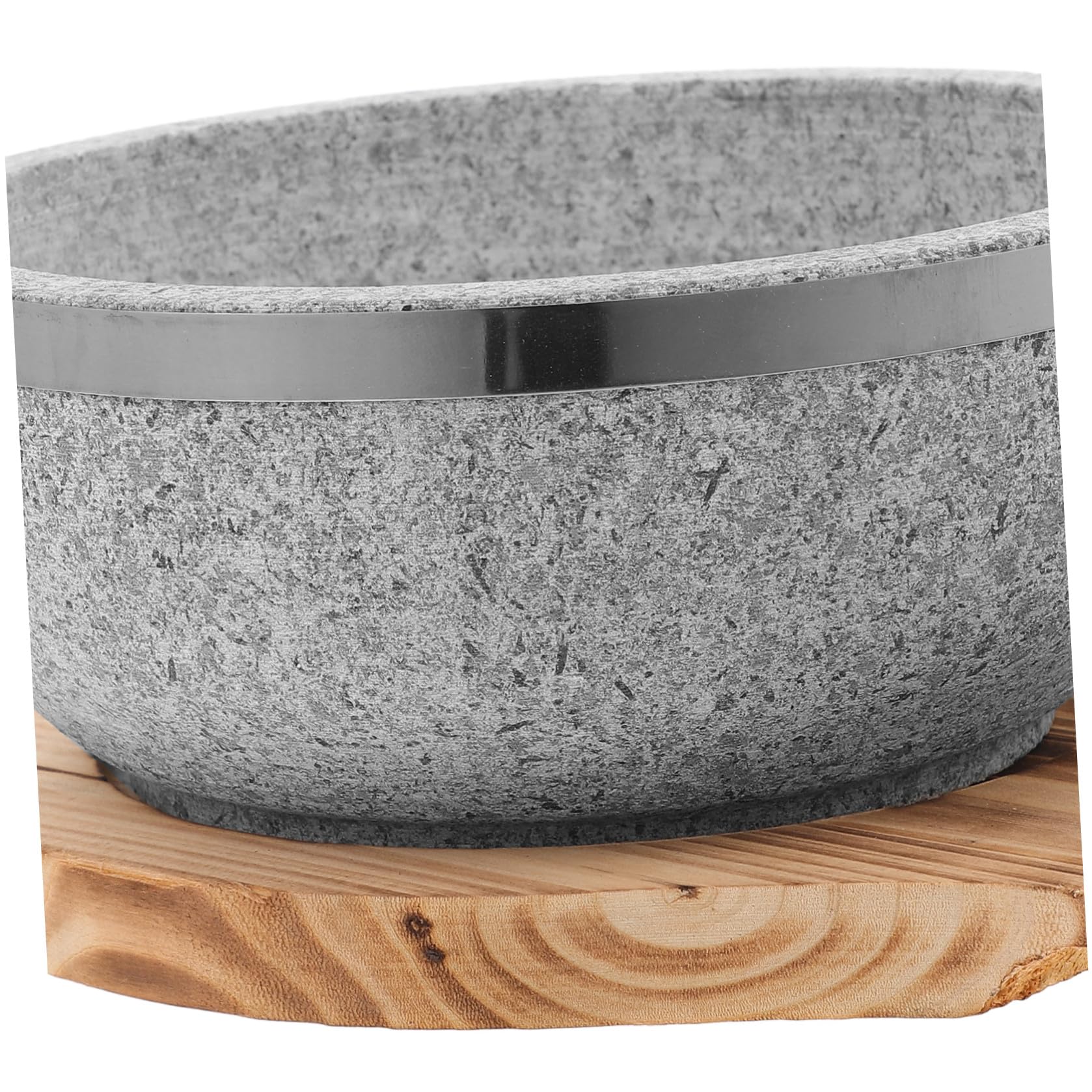 Toyvian Ciotola in con Base in Legno per Cucina Coreana da 800ml e Facile da Pulire, per Noodle e Bibimbap