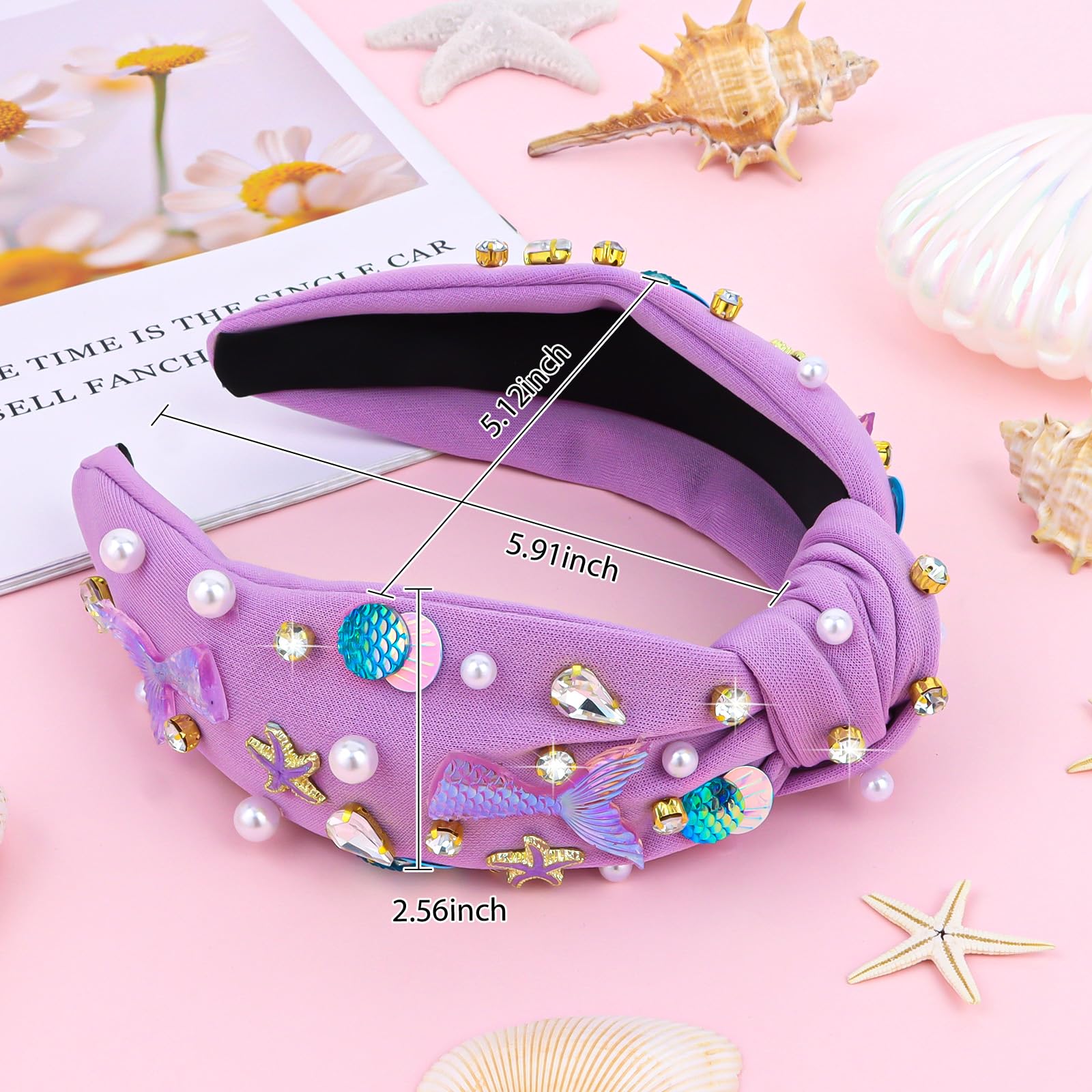 Amazon.com : BAHABY Mermaid Purple Headband, Knotted  display picture 3