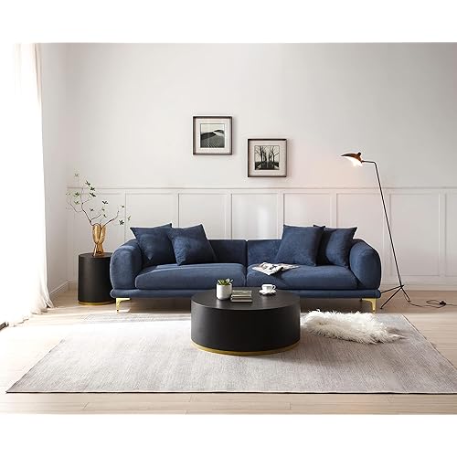 NicBex Side Tables Living Room Round Coffee Table Modern Coffee Table Center Table Round Coffee Table Side Table for Living Room Fully Assembled, Black