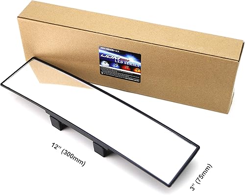 Miniatura 7 de iJDMTOY ajuste universal JDM 300mm 12" amplia curva espejo retrovisor de clip para auto, SUV, van, o camión, etc