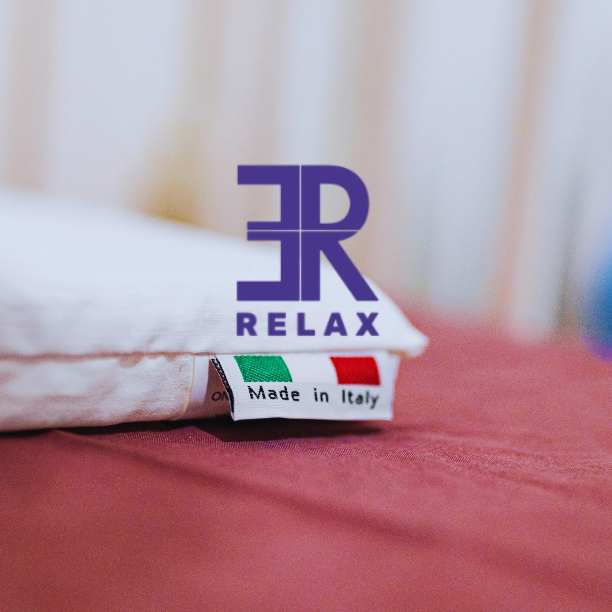 ER RELAX Anti-Erstickungskissen für Kinder, niedrig, 50 x 80 cm, Höhe 5 cm, für großes Bett. Niedriges, hypoallergenes Kissen, atmungsaktiv, mit Bezug aus 100% Baumwolle. Made in Italy (1)