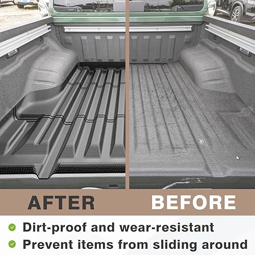 Miniatura 6 de Tapete para caja de camioneta Frontier 2022-2024 de 5 pies (60 pulgadas), material TPE para todo tipo de clima, forro de caja de camioneta