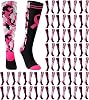 Xtinmee 36 Pairs Pink Ribbon Football Softball Soccer Socks Bulk Breast Cancer Awareness The Calf Camo Breast Cancer Socks