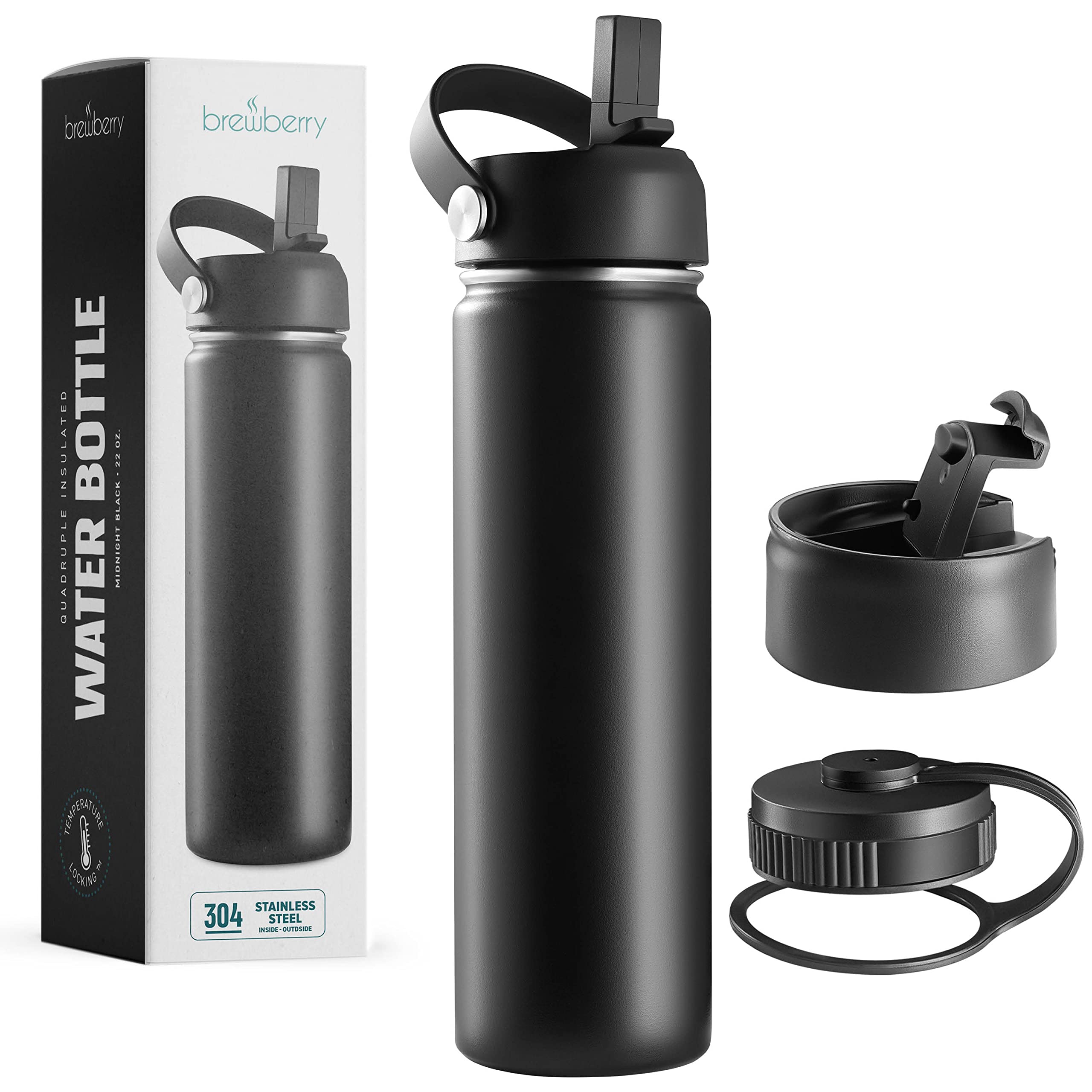 Botella deportiva y taza de viaje para bebidas frías y calientes, boca ancha, botella de agua deportiva con aislamiento de doble pared para senderismo, ciclismo y actividades, sin BPA