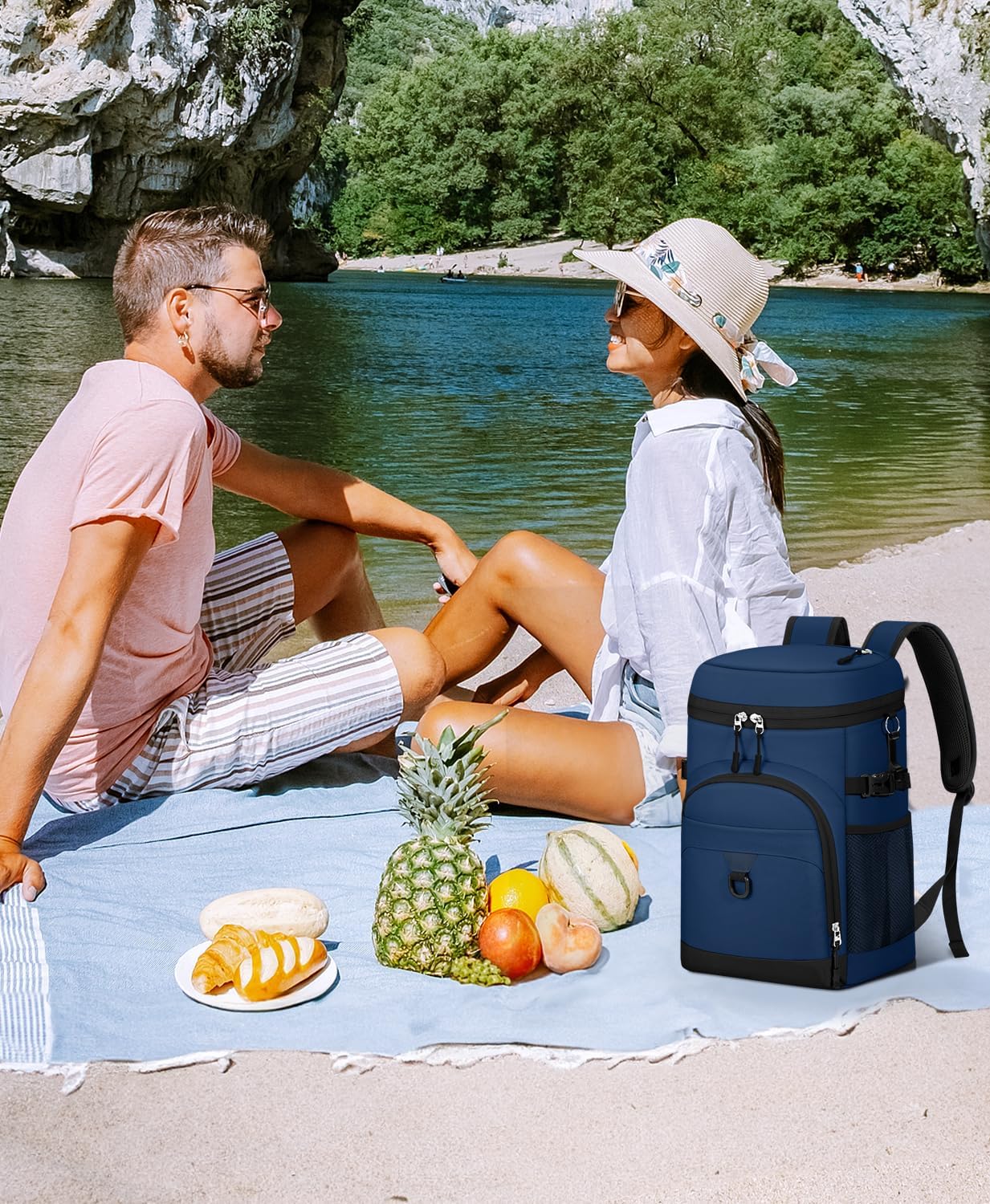 Cooler Backpack, 22L Waterproof Soft Backpack Coolers Leak Proof Beach Backpack Insulated Picnic Lunch Bag for Fishing Camping,Beach,Hiking,Travel
