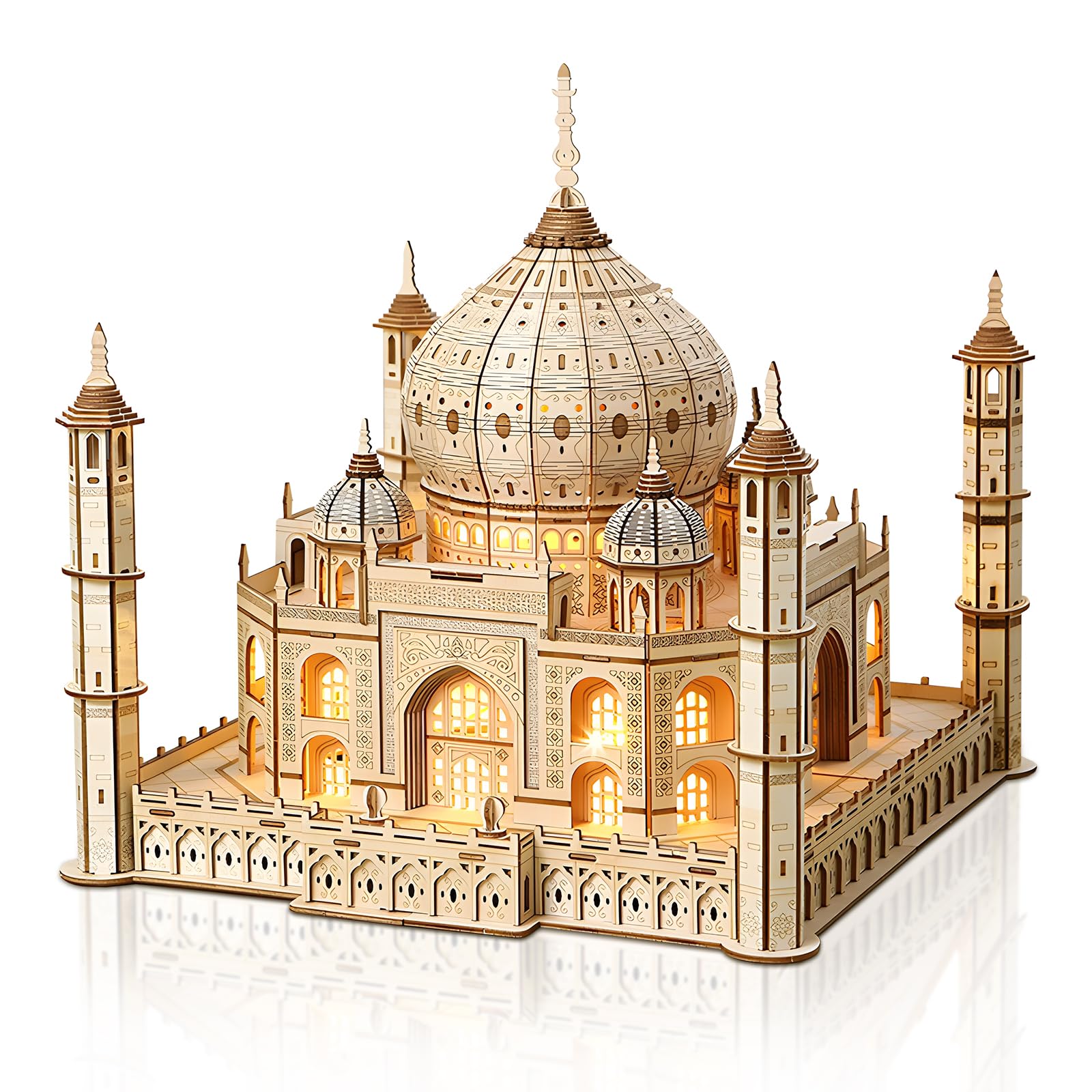 Cuteefun Puzzle 3D in Legno - Modello di Taj Mahal [388 Pcs] - Modellismo da Costruire Adulti, Regali Artigianali e Decorazioni, Idea Regalo per Compleanni, Natale