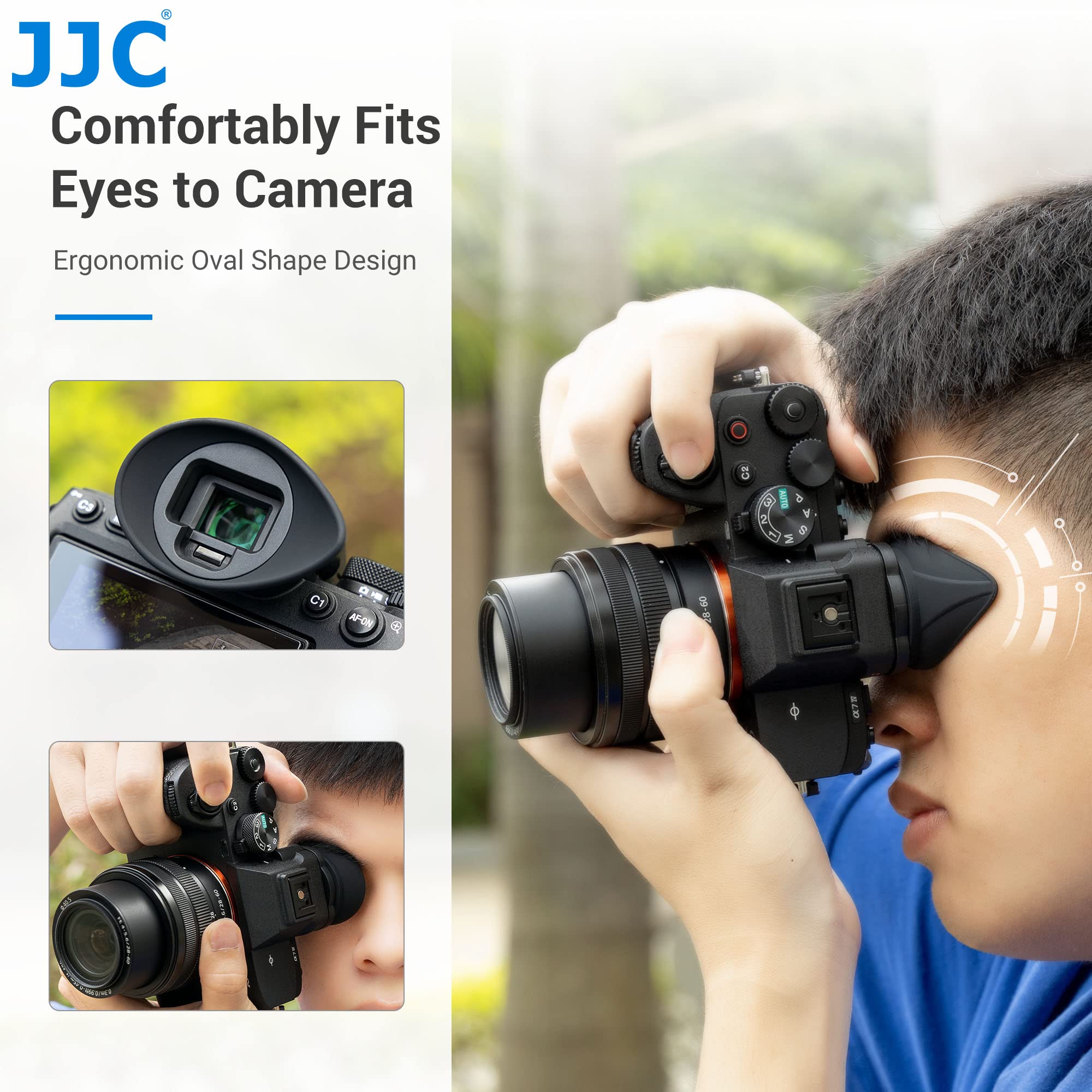 JJC Oculare di forma ovale per Sony Alpha A1, A1II, A7SIII, A7IV, A7RV, ILCE-1, ILCE-1M2, ILCE-7SM3, ILCE-7M4, ILCE-7RM5, con design rotante a 360°