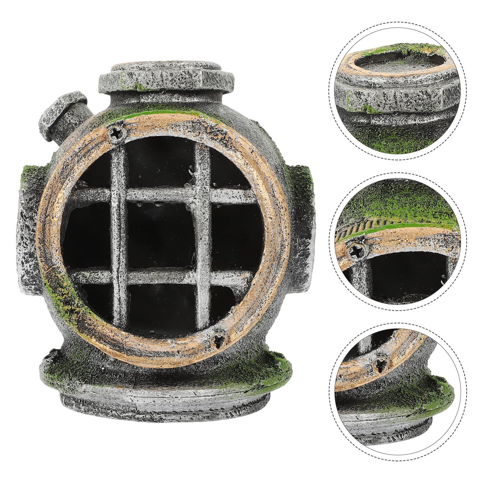 Mipcase 2 Pièces Cachette D'aquarium Quai des Tortues Filtres D'étang à Poissons Petit Habitat du Poisson Maison De Poisson Décorative Décor D'aménagement Paysager D'aquarium Résine