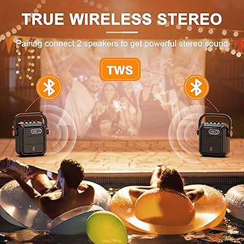 Party Speaker JYX , Portable With 2 Wireless Karaoke Microphones Bluetooth Speaker With Led Lights Karaoke Machine For Adults