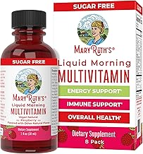 MaryRuths Liquid Morning Multivitamin Travel Pack | Mens & Womens Multivitamin| Vitamin A C D E B6 B12 Biotin Zinc | Beauty | Immunity | Vegan | Non-GMO | Gluten Free | 1 oz | 8 Servings
