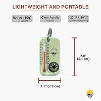 Vista 3 de Sun Company LumaGage Brújula multifuncional que brilla en la oscuridad y termómetro con tabla de enfriamiento de viento Ideal para camping