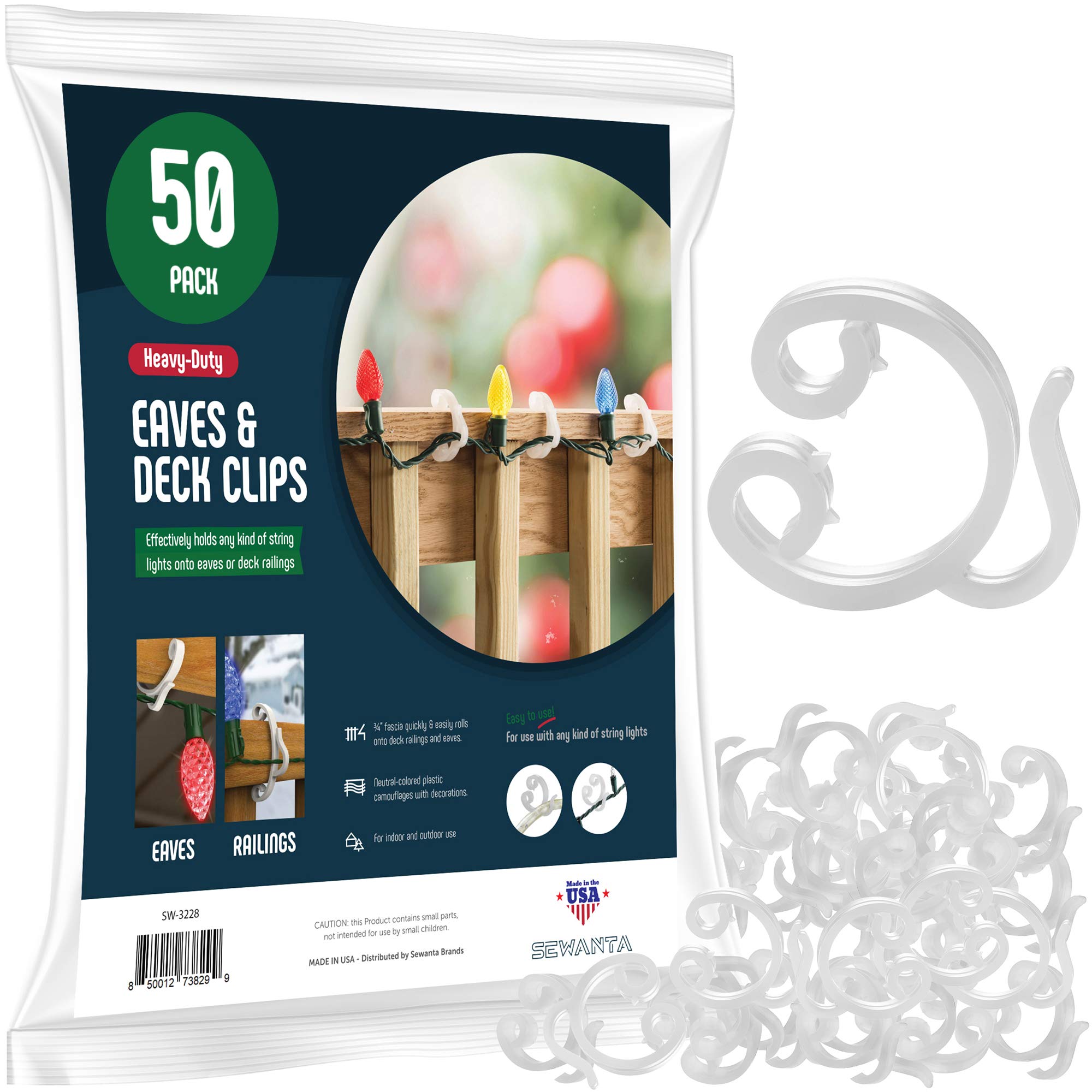 Buy Holiday Light Clips [Set of 50] Deck light Clips Fascia Boards