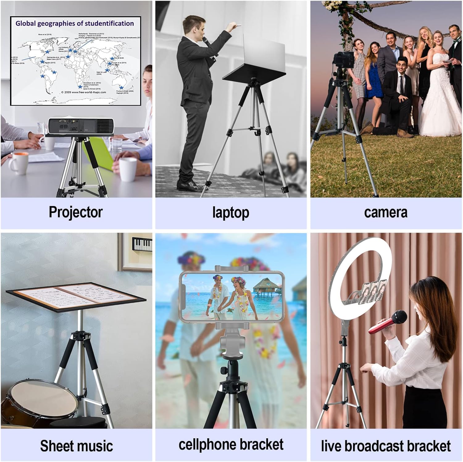 Flash Sale SKERELL Projector Stand,Universal Laptop Stand,Multi-Function Aluminum Alloy Tripod Stand with Tray and Ball Head,Carry Bag,Adjustable Height from 17-48 inch(Silver) 🔥 SKERELL Projector Stand,Universal Laptop Stand,Multi-Function Aluminum Alloy Tripod Stand with Tray and Ball Head,Carry Bag,Adjustable Height from 17-48 inch(Silver)