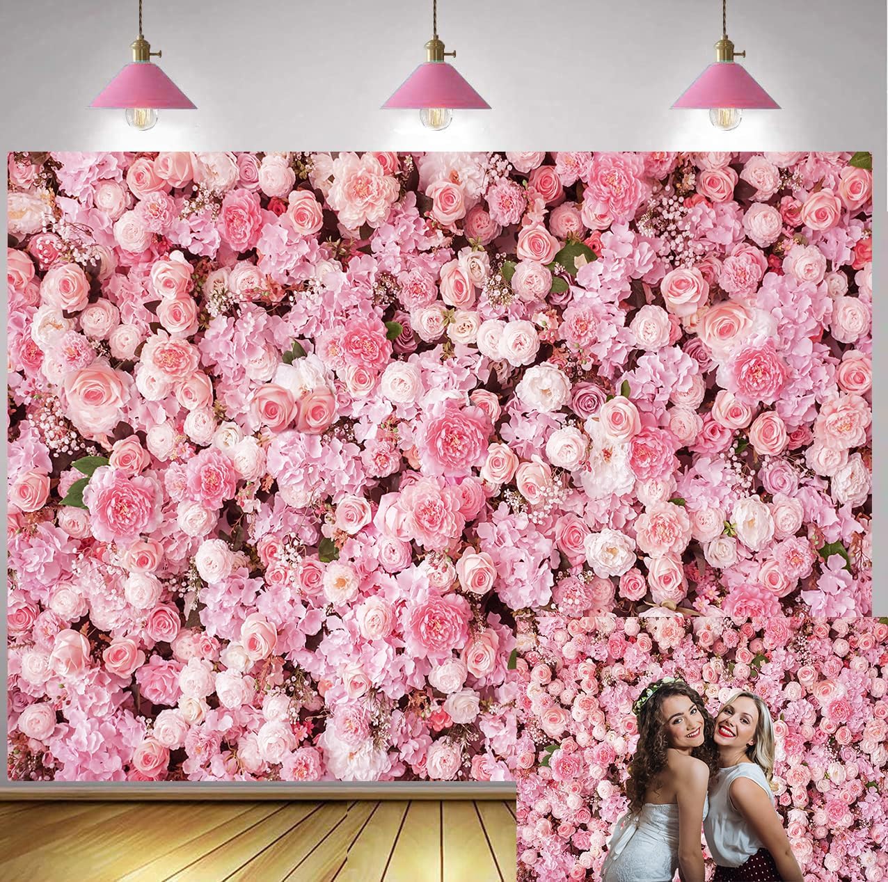 Amazon.com : Generic Spring Flowers Photograph Backdrop Pink Roses ...