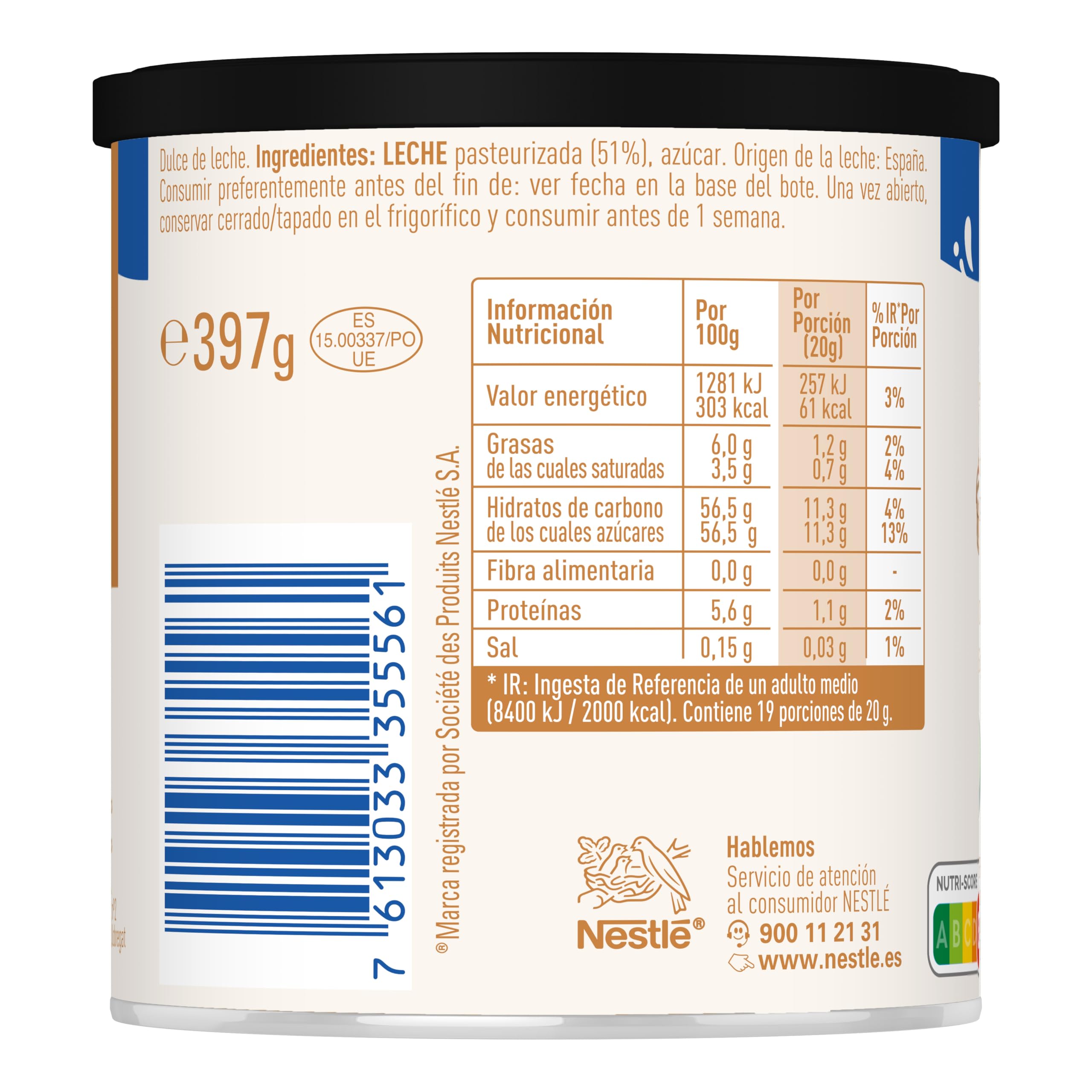 NESTLÉ LA LECHERA Dulce de leche Lata 397g