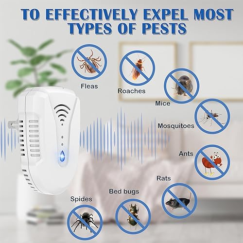 Miniatura 4 de 2025 Upgraded Version Ultrasonic Pest Repeller 6 Pack, Mouse Repellent Indoor Plug in, Insect Ultrasonic Repellent for Bugs Roach Insect Mice Spider