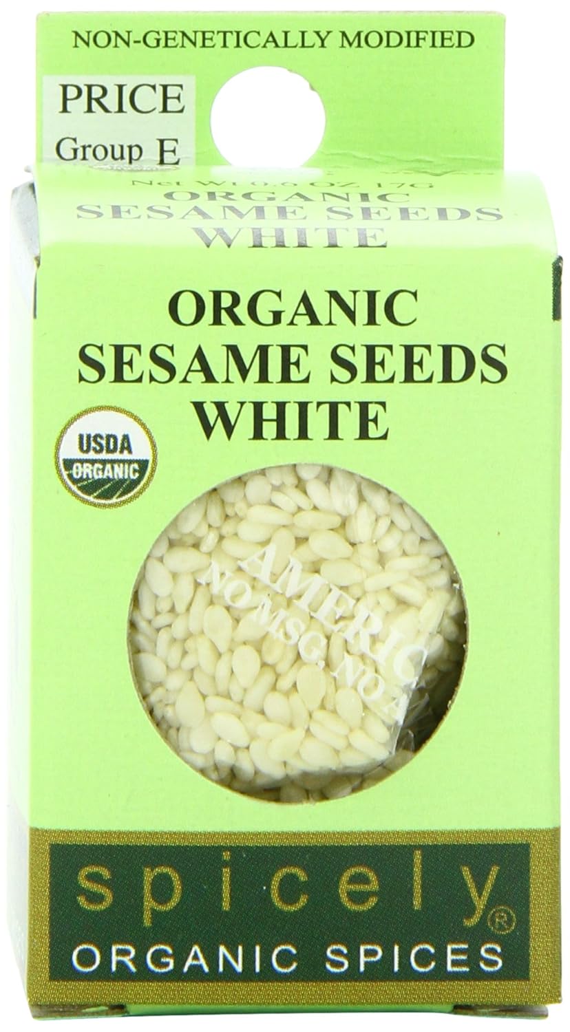 Spicely Organic Sesame Seed, White, 0.6 Ounce (Pack of 6)