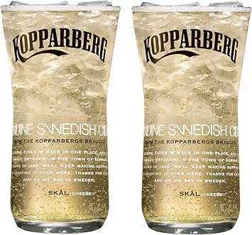 Kopparberg Swedish Cider 500ML/17.6OZ Limited Edition Tumbler Glass Set of 2
