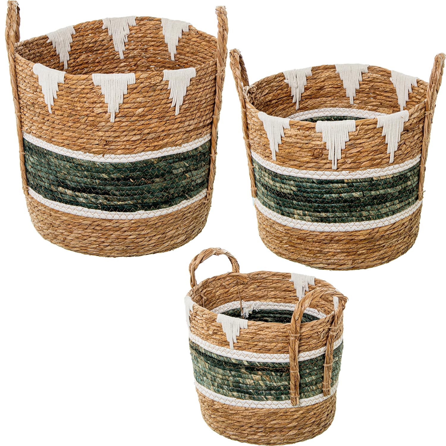 Paniers en jonc de mer pour ranger le salon et la chambre