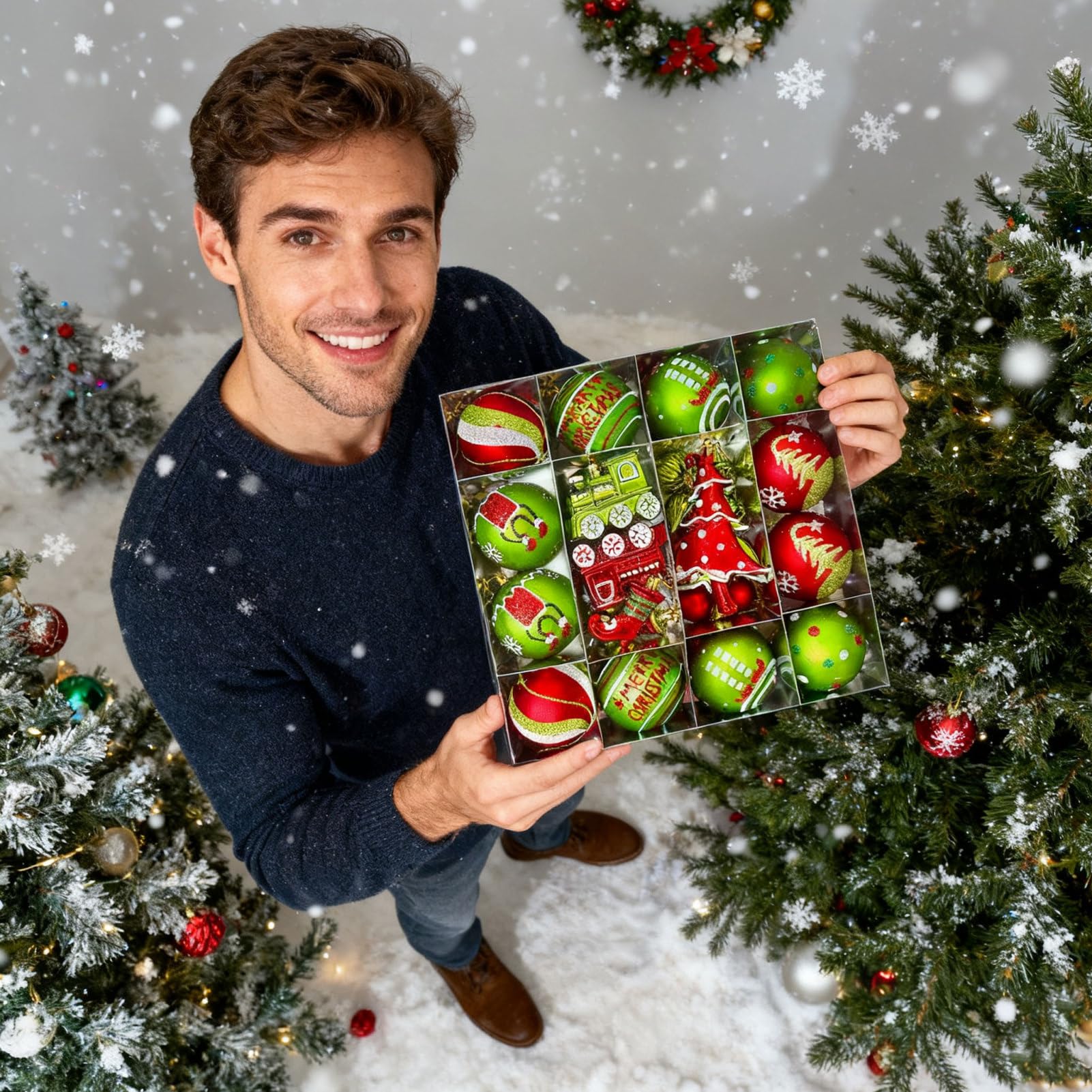 Weihnachtsschmuck aus Kugeln, bruchsicher | Baumschmuck für Weihnachtsbaum, für Feiertage im Innen- und Außenbereich, für Baumkranz