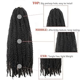 8 Packs Marley Twist Braiding Hair 24 Inches MarleyTwist Hair Long Cuban Twist Hair Marley Afro Kinky Curly Twist Faux Locs Crochet Hair Synthetic Marley Hair Extensions
