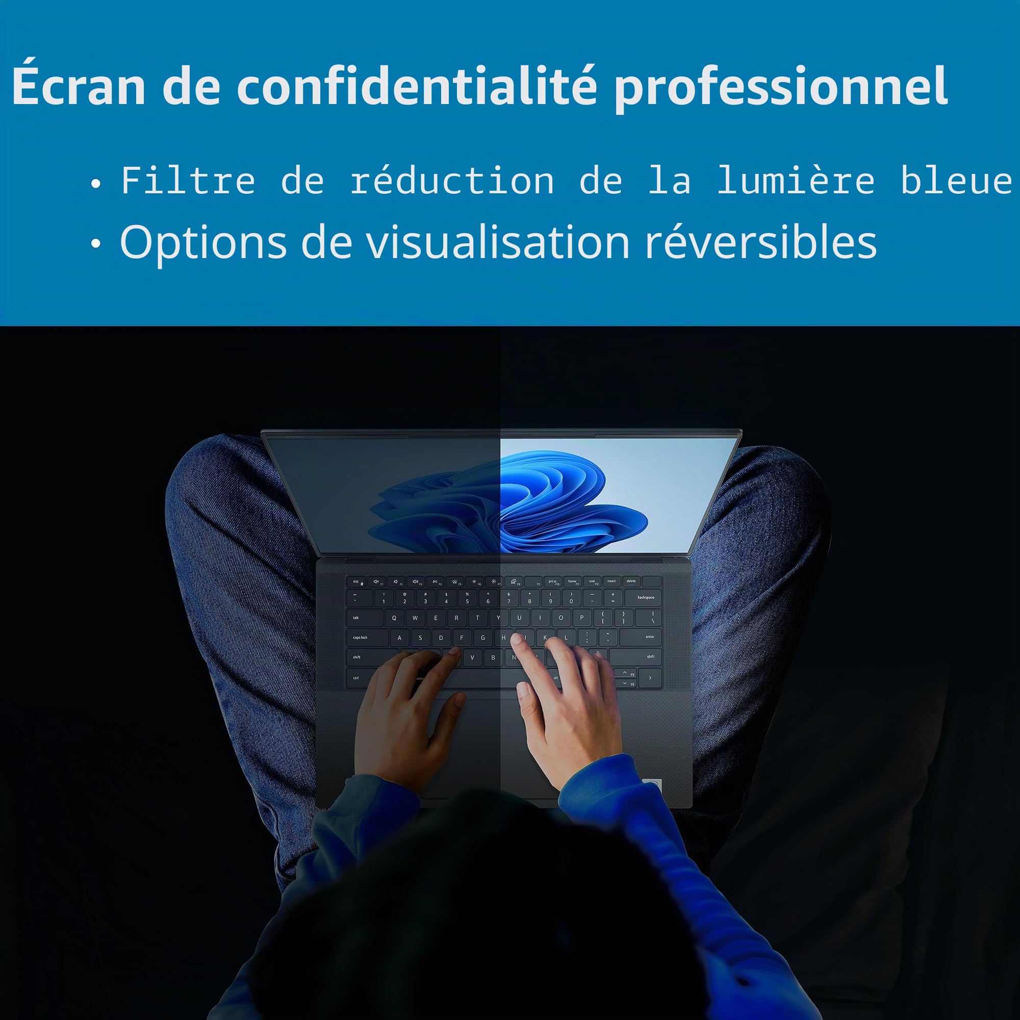 Kensington filtre de confidentialité magnétique MagPro pour écran 14'' (16:10), anti-reflets, anti lumière bleue, compatible avec les PC portables Lenovo ThinkPad, HP, Dell, K55254WW