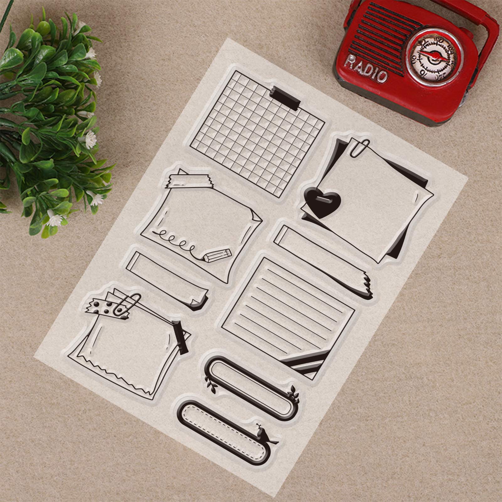 GLOBLELAND Set Timbri Trasparenti In Silicone A Tema Hockey - Per Scrapbooking, Biglietti Fai-da-Te E Decorazione Album - 4