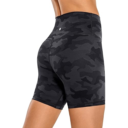 CRZ YOGA Womens Naked Feeling Biker Shorts - 3'' / 4'' / 6'' / 8'' / 10'' High Waist Yoga Workout Running Shorts Spandex