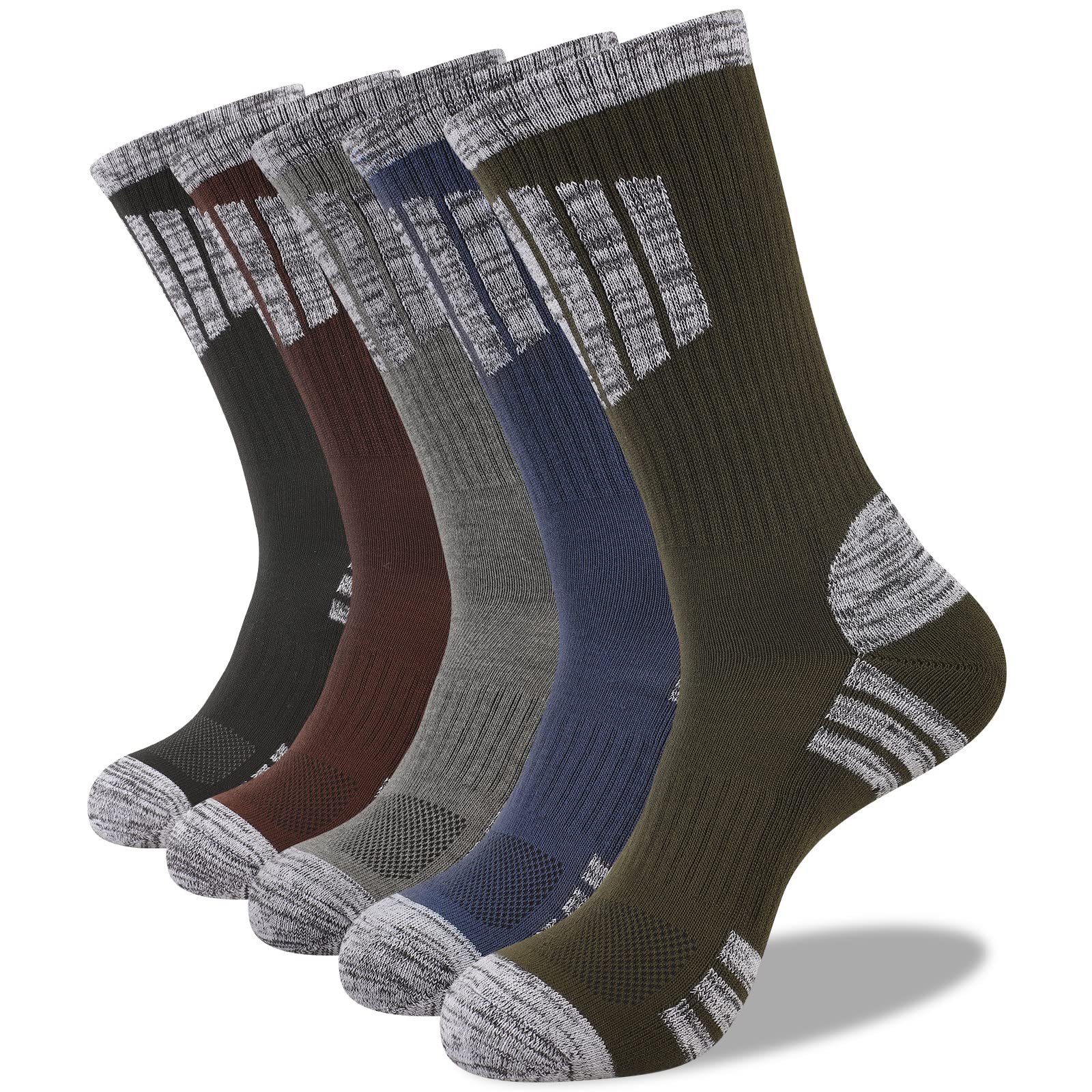 COOVAN Mens Hiking Crew Socks