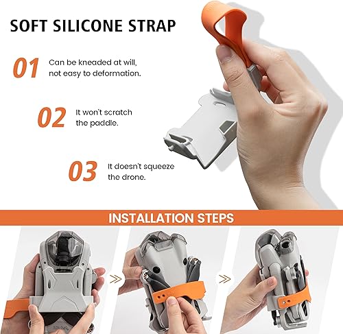 Miniatura 6 de STARTRC Soporte de hélice Mini 4 Pro, correa de protección de hélice para hélices DJI Mini 4 Pro, estabilizador protector y fijador de hélices