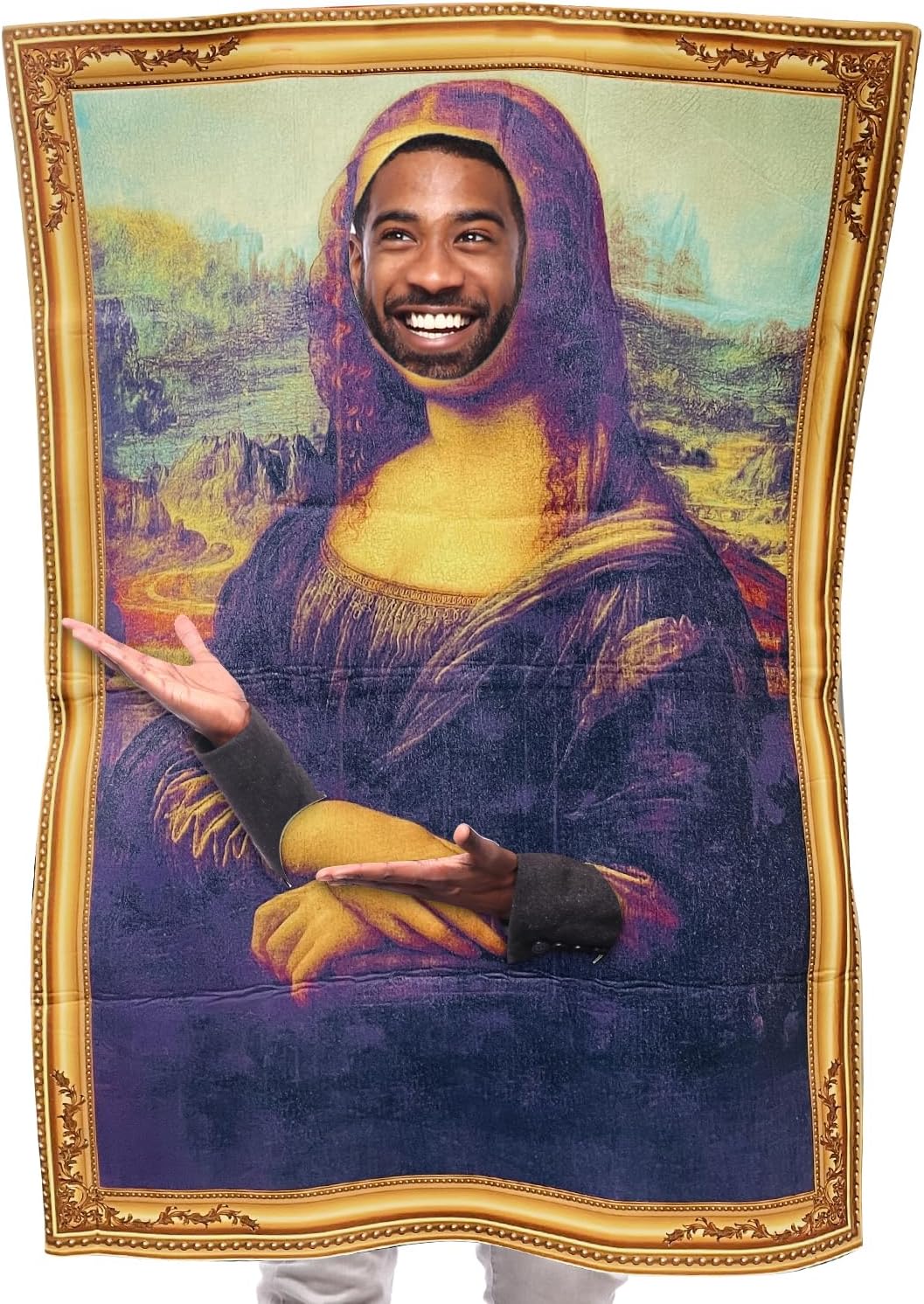 [Socpuro] おもしろ衣装 ハロウィン お笑い コスチューム モナリザ 仮装 着ぐるみ 104*75cm 特大 ハロウィン 学園祭 おもしろ仮装 人気 中世 壁画 コスプレ 絵画コスチューム フリーサイズ フレーム 仮装 忘年会 新年会 面白い 衣装 男女兼用 簡単脱着 仮装パーティー