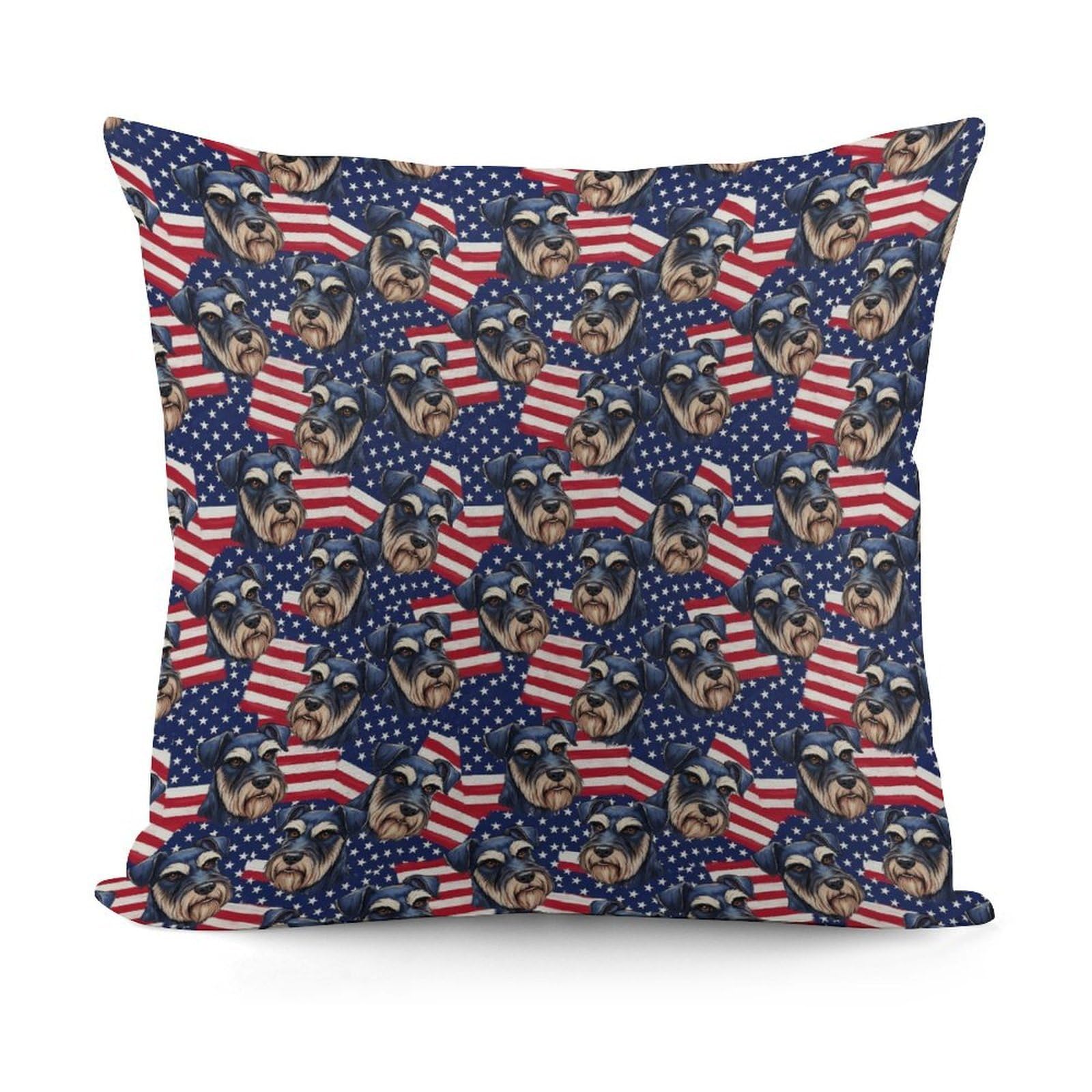 Smazdfxx Picture(19) Soft Giant Schnauzer American Flag Dog Plush Square Cushion Case Modern Home Decor For Sofa Bedroom Throw Pillow Covers