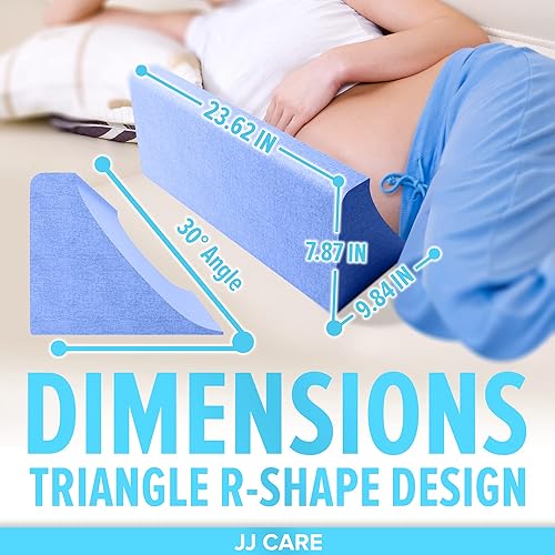 Miniatura 3 de JJ CARE Cuñas de cama y posicionadores corporales: 23.6 pulgadas, almohada de cuña curvada de 30 grados para dormir de lado, almohada de cuña de