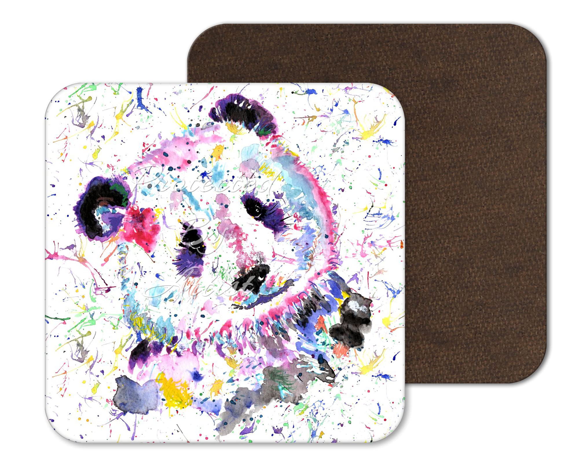 Vixar Coaster Panda Animals Coasters Watercolour Art Gift Work Office Dining Tea Coffee (1)