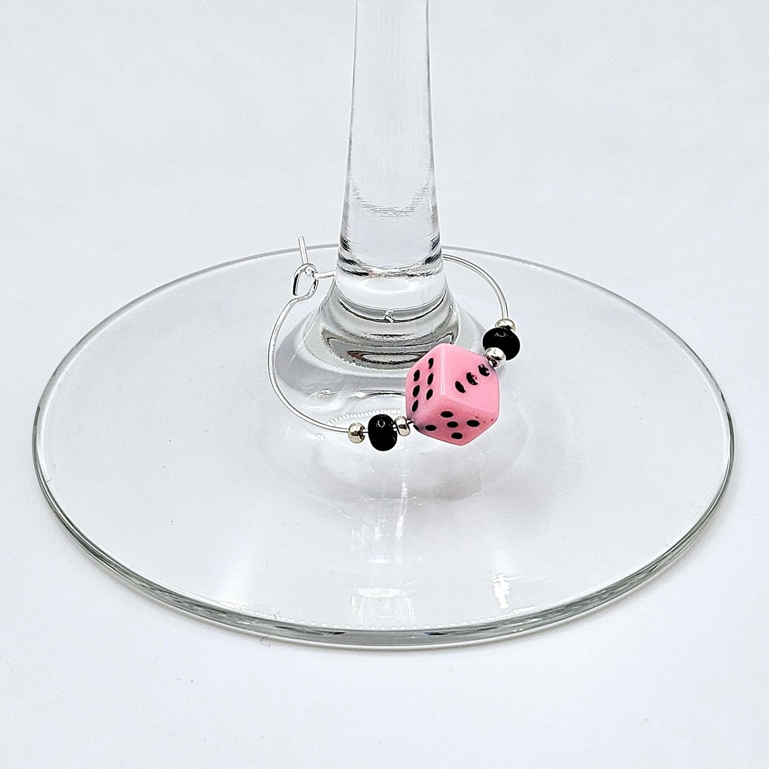 Dice Wine Charms with Pouch - 1 Dozen Wine Charms in Assorted Colors for Bunco or Casino Night - Bunco Food Ideas
