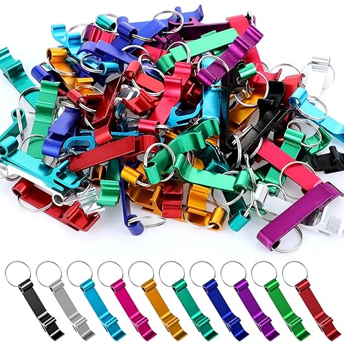 200 Pcs Colored Aluminum Bottle Opener Keychain Bulk, Claw Soda