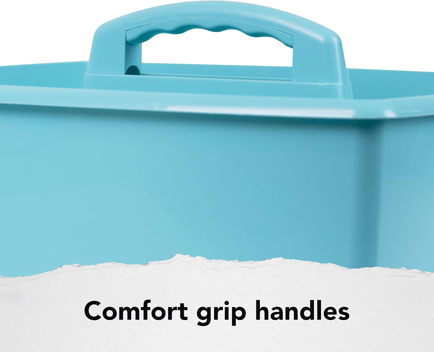 Storex 2-Compartment Large Caddy – Multipurpose Classroom Organizer with Handle, Teal, 6-Pack (00959F06C)