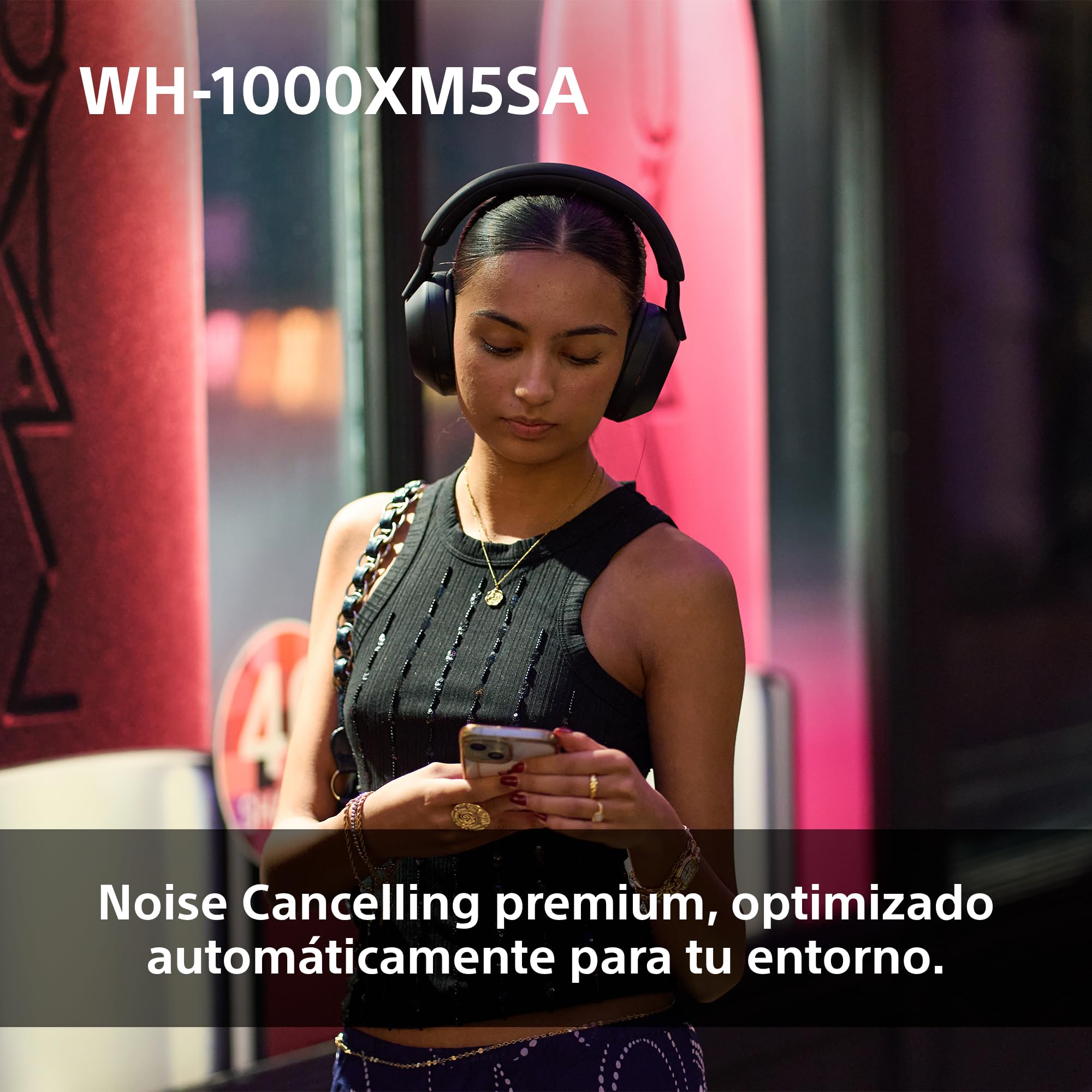 Sony WH-1000XM5SA Edición Especial con Estuche Blando Auriculares inalámbricos Premium y Noise Cancelling, Bluetooth, Llamadas de Calidad, Hi-Res, hasta 30 H de batería, Negro