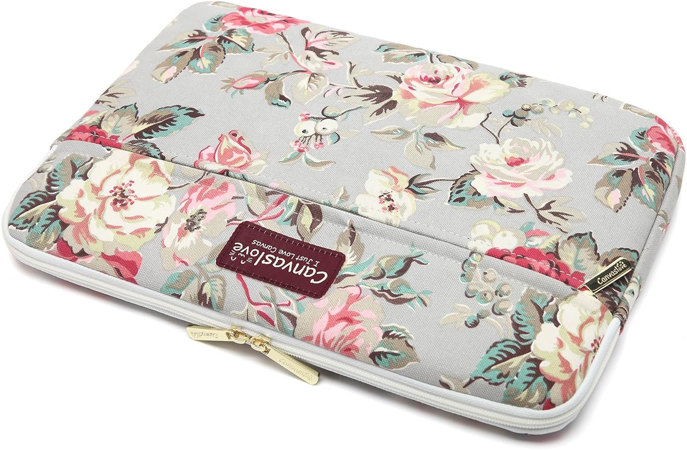 Canvaslove Rose Pattern Canvas Laptop Sleeve Case Bag with Pocket for MacBook Pro 14 inch and 14 inch-14.4 inch HP, Lenovo, Dell, ASUS, Acer Notebook Computer - Image 6