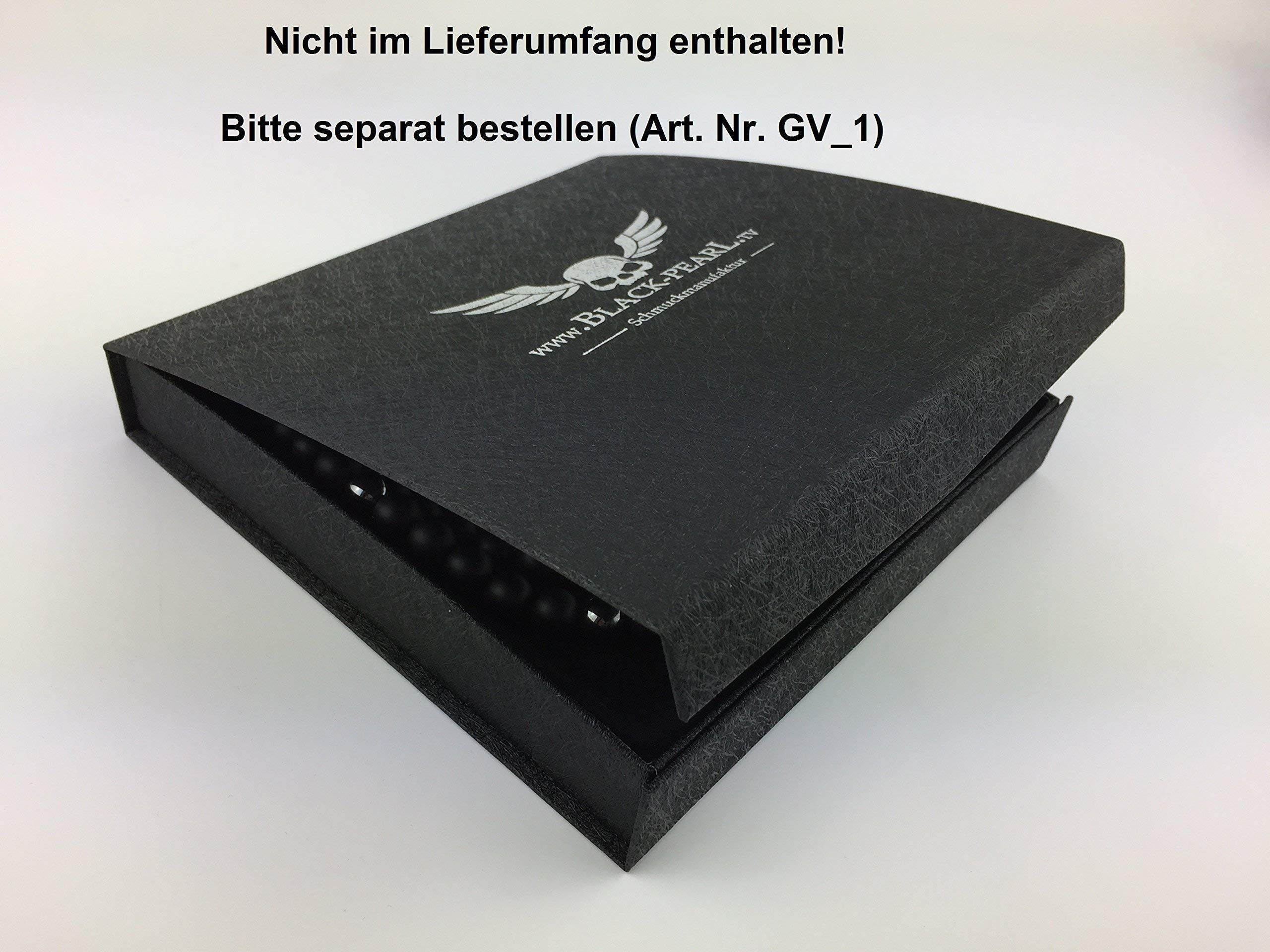 kurze Halskette Kette Rundkette aus Perlen Onyx Hämatit matt schwarz für Herren Männer Schmuck Biker Surfer Rocker Business-Style Edelstahl K82