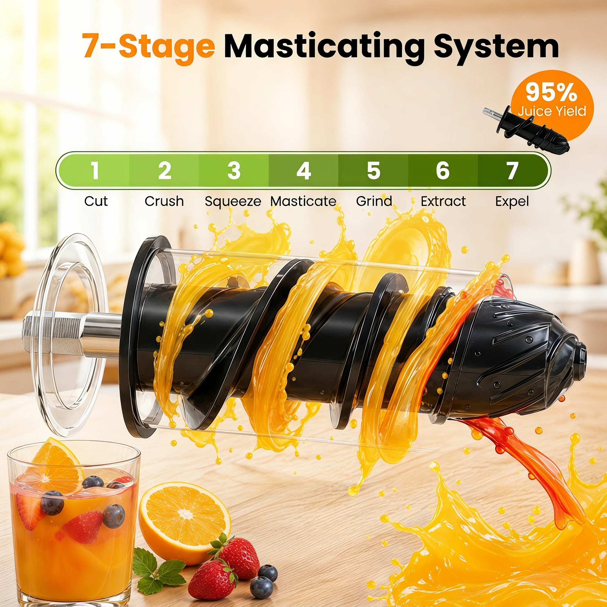 LIFEZEAL Estrattore Frutta e Verdura 150W con Resa del 95%