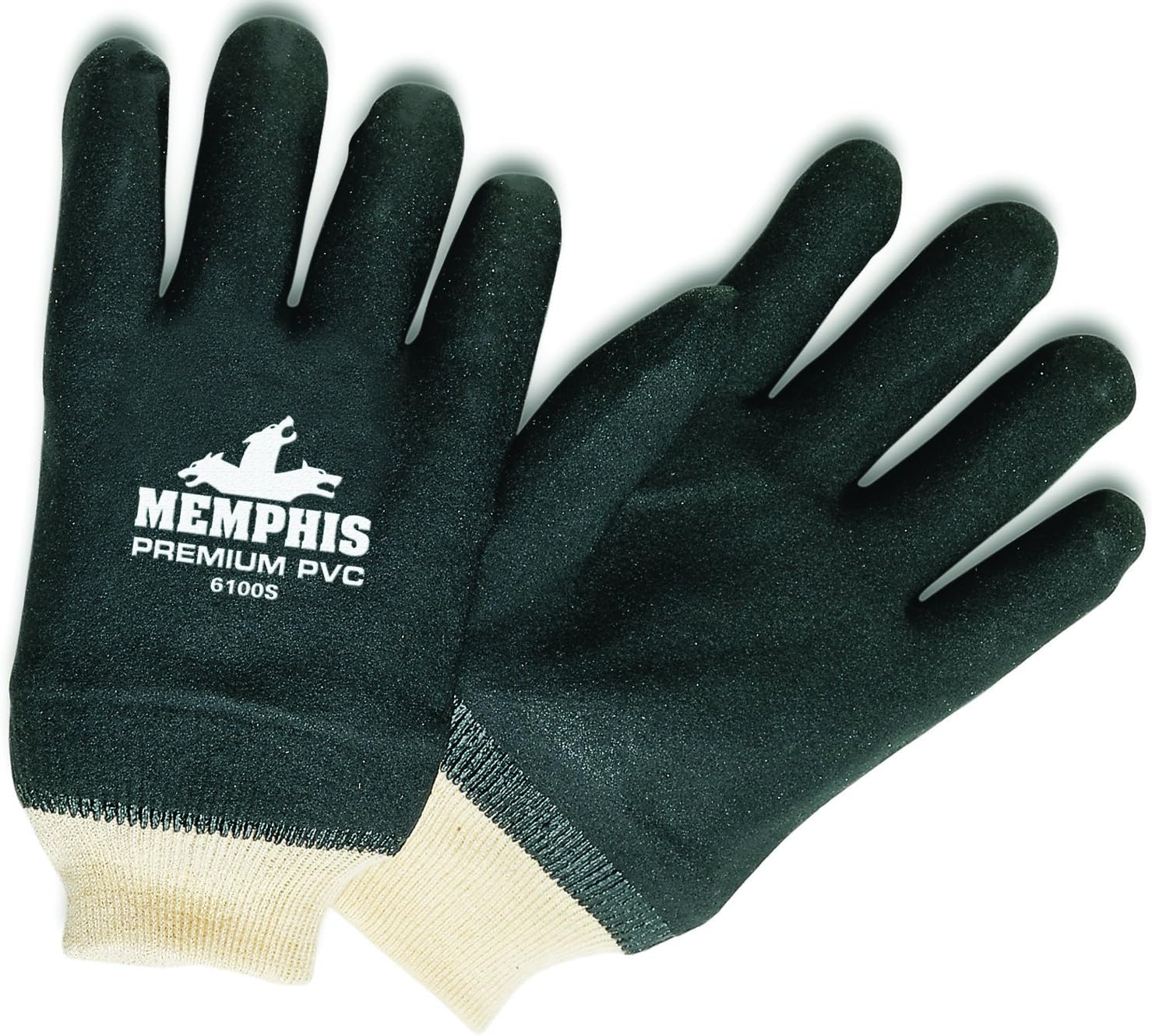 MCR Safety 6100S Double Dipped PVC Sandpaper Finish Knit Wrist Men's