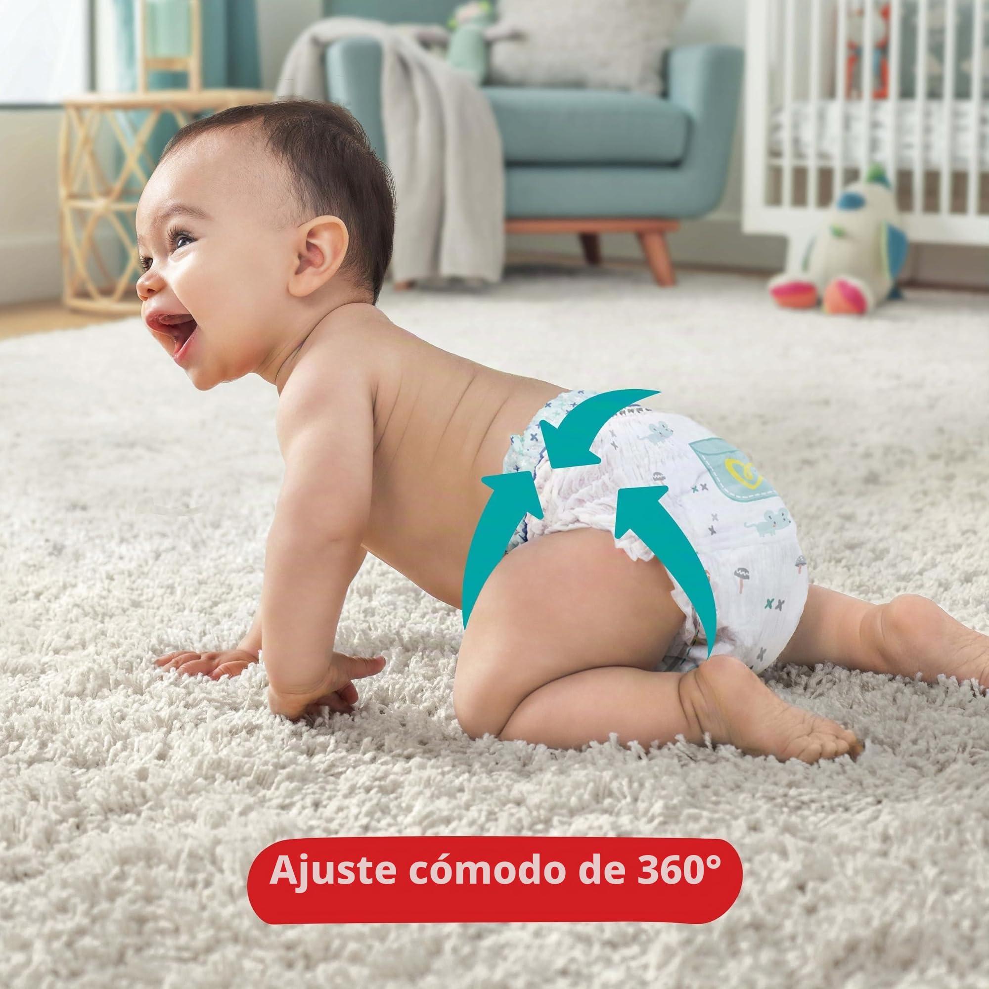 Pampers Pantalones de protección premium talla 4, 168 pañales, 9 kg – 15 kg, comodidad y protección con los pantalones Pampers para un fácil ajuste
